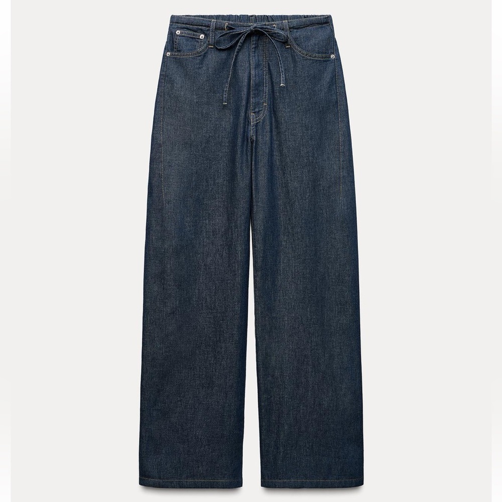 Zara flowy faux denim pants size 27 (US 4)